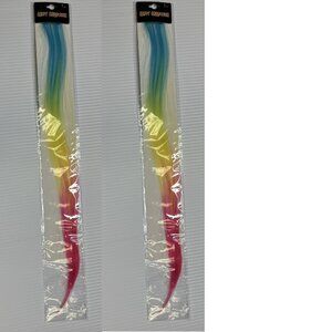 Hair Extensions Halloween Set of 2 Blue & Pink Ombre 19" Straight Comb Clip